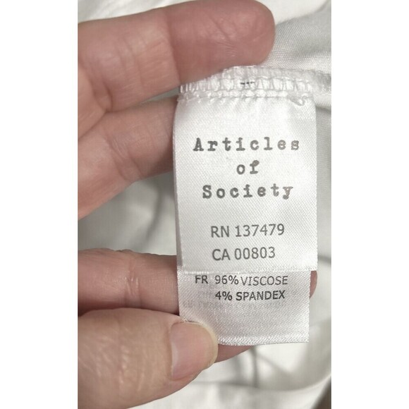 Articles of Society XS White Built-In Bra Tank Top Minimalist Sleeveless NWT - Picture 9 of 9